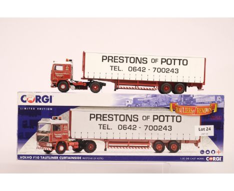 Manufacturer  - Corgi | Description - Volvo F10 Curtainside Trailer - Prestons Of Potto | Stock Code - CC15502 | Notes - | Sc