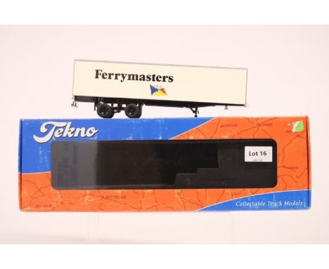 Manufacturer  - Tekno | Description - 2 Axle Box Trailer - Ferrymasters | Stock Code - 64605 | Notes - | Scale - 1:50 | Certi