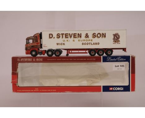 Manufacturer  - Corgi | Description - Scania Refrigerated Box Trailer - D.Steven &amp; Son Of Wick | Stock Code - 76603 | Not