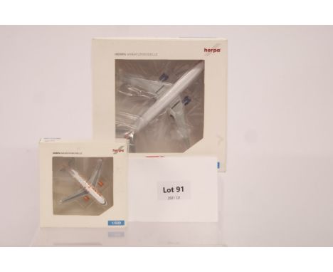 Manufacturer  - Herpa | Description - 2 x Aircraft Models, BA 777-300 ER &amp; Easy Jet | Stock Code - N/A | Notes - | Scale 