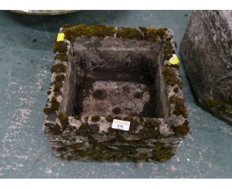 Square brick effect composite planter 