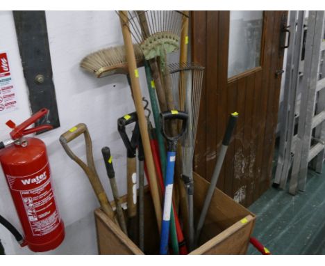 Quantity of garden tools, (tool chest not included)