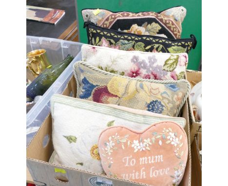 Box of tapestry cushions