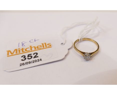 18 ct gold and diamond solitaire ring 