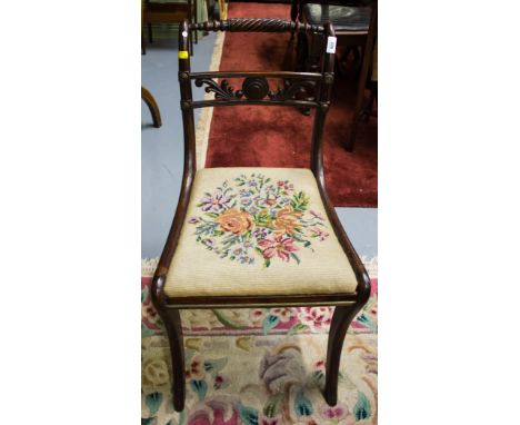 REGENCY ROPE BACK OCCASIONAL CHAIR WITH TAPESTRY SEAT