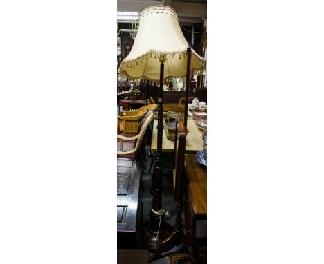 CARVED STANDARD LAMP + SHADE AF