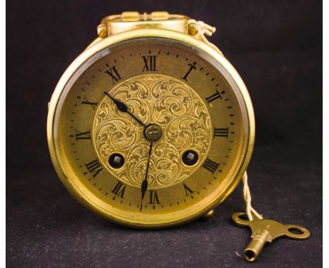 EDWARDIAN STRIKING ROUND  CARRIAGE CLOCK
