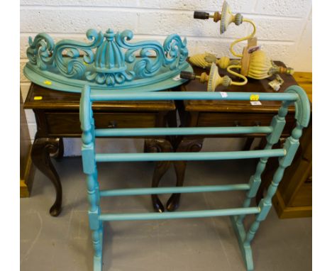 PAINTED TOWEL RAIL + BRACKET + WALL SCONCE