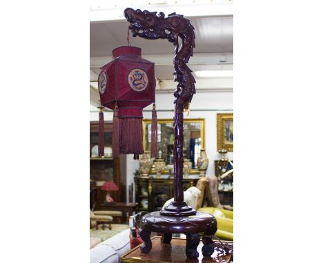 ORNATE ORIENTAL TABLE LAMP WITH  SHADE + CARVED SHADE
