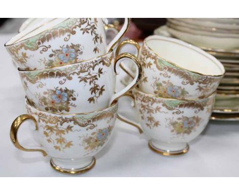 RADFORD FLOWER AND GILT DECORATED PART TEA SET