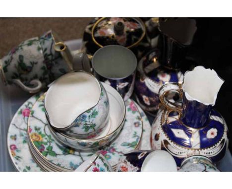 CHINTZ PATTERN TEA SET
with transfer printed pattern with birds and flowers; together with an Imari style part tea set and pa