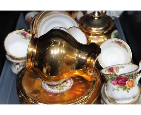 ROYAL ALBERT OLD COUNTRY ROSES COFFEE SET
including six cups, saucers, pot, sugar and cream; together with a Continental gilt