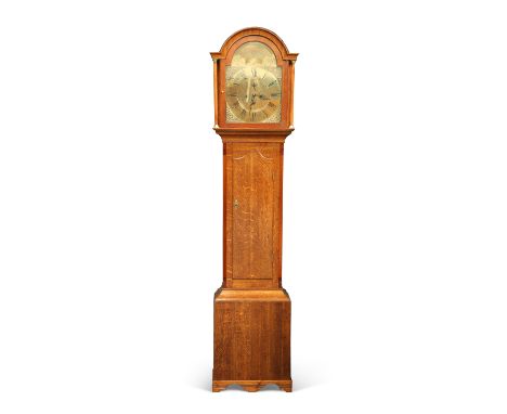 A GEORGE III OAK AND MAHOGANY EIGHT-DAY LONGCASE CLOCK, the 13-inch brass break-arch dial signed Joseph Gibson/Ecclefechan, w