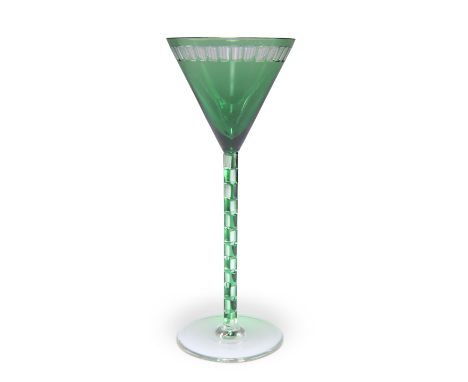 OTTO PRUTSCHER (AUSTRIAN, 1880-1949) FOR MEYR’S NEFFE, A STEMMED WINE GLASS, CIRCA 1906, with a circular spread foot below a 