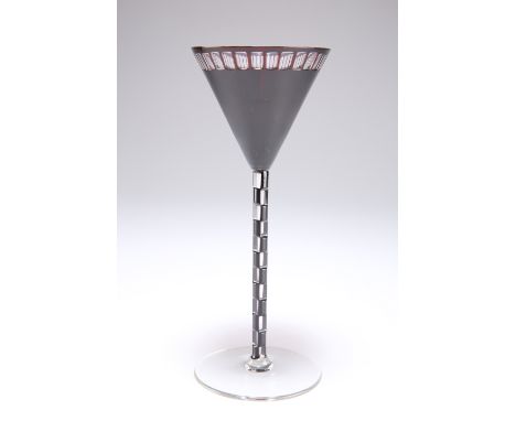 OTTO PRUTSCHER (AUSTRIAN, 1880-1949) FOR MEYR’S NEFFE, A STEMMED WINE GLASS, CIRCA 1906, with a circular spread foot below a 