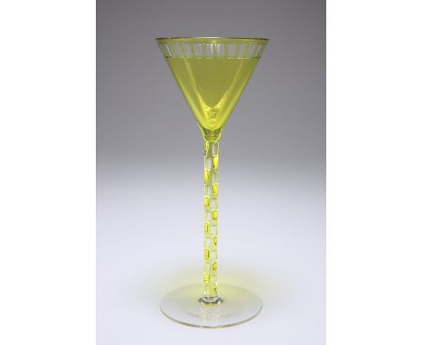 OTTO PRUTSCHER (AUSTRIAN, 1880-1949) FOR MEYR’S NEFFE, A STEMMED WINE GLASS, CIRCA 1906, with a circular spread foot below a 