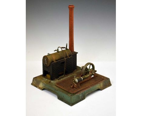 Marklin - Early 20th century stationary boiler engine of cast tin construction, 28cm x 28cm x 37cm high - Sold as seen. Conte