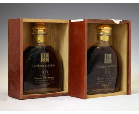 L'Excellence de Belliard Grande Champagne XO Cognac, limited edition of 170 bottles, two bottles each in wooden presentation 