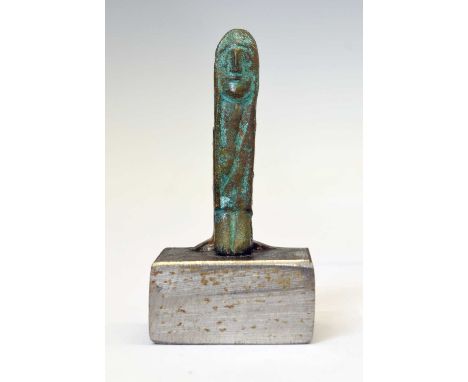 Antiquities - Ibero Celtic (Celtiberian) alloy votive figure, probably Bronze Age 5th - 4th century BC, with simply modelled 