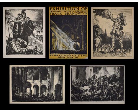 Sir Frank Brangwyn (1867-1956) - 1924 colour lithograph poster advertising 'Exhibition of Frank Brangwyn drawings, etchings a