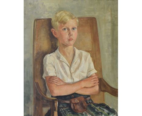 Henry Robertson ('Robin') Watt, (Canadian, 1896-1964) - Oil on canvas – Portrait of Ian Malcolm Alexander Stewart, a young bl