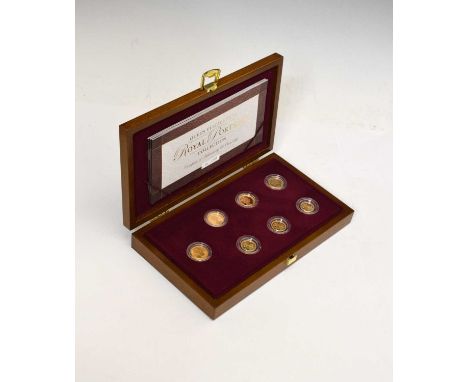 Royal Mint Queen Elizabeth II limited edition Royal Portrait Collection gold coin set with four gold sovereigns (1963, 1981, 
