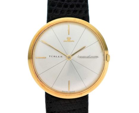 Jaeger Lecoultre - Gentleman's Türler 18ct gold cased wristwatch, the silvered dial with applied baton hour markers and gilt 