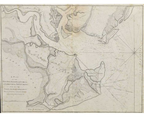 American Interest - William Faden, (1749-1836) – Rare American Revolutionary War era engraved map, 'A Plan of the Town, Bar, 