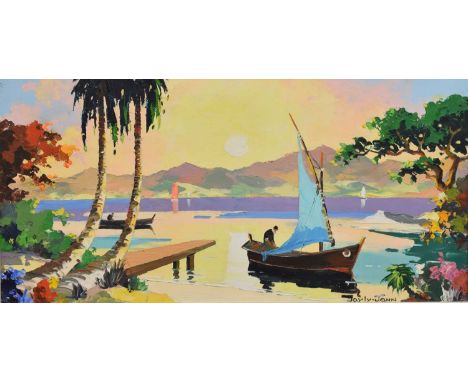 Cecil Rochfort D'Oyly John (British, 1906-1993) - Oil on canvas - 'West Indian beach near Port of Spain, Trinidad', signed 'D