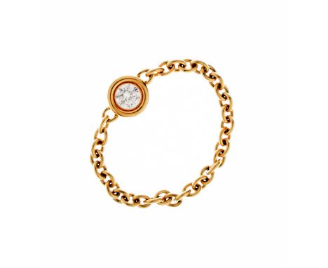 Christian Dior Maxi Oui diamond 18ct yellow gold ring, the round brilliant cut diamond calculated weight approx. 0.10 carat, 