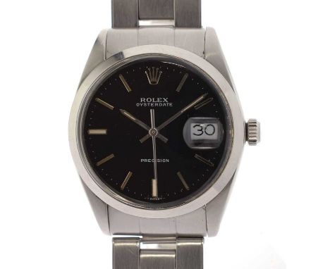 Rolex - Gentleman's Oysterdate Precision stainless steel case manual wind wristwatch Ref: 6694, serial No: 1020598, signed bl
