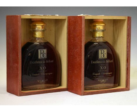 L'Excellence de Belliard Grande Champagne XO Cognac, limited edition of 170 bottles, two bottles each in wooden presentation 
