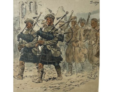 After CHARLES JOHNSON PAYNE (SNAFFLES), British, (1884-1967), The Bonnie Blue Bonners,  coloured lithograph, with mount signe
