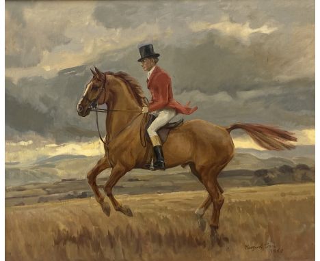 MARGARET PEACH, British (XX-XXI), Master of Hounds, Portrait of Peter Neilson, Master of the Duke of Buccleuch Fox Hunt, on h