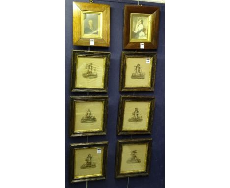 A series of six chromolithographs depicting young maids in their daily duties, London published Nov 1812 by S & J Fuller, 17 