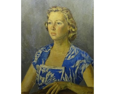 McKall (20th Century)'Portrait of a Young Woman'Oil on board, signed lower right, 60 x 50cm