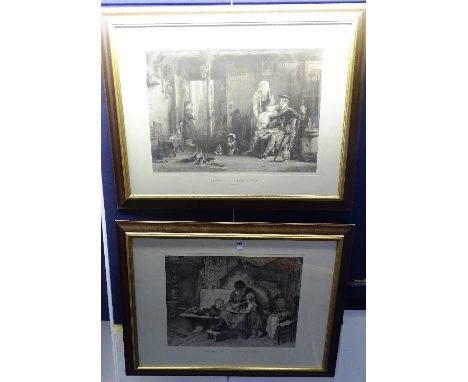 H Mandeville'Le Retour Du Highlander'Lithograph, 42 x 61cm, together with K Grob 'The Bird Trap', lithograph, 41 x 54cm (2)