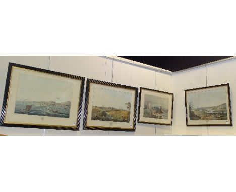 After I Clark'The Towns of Perth, St Andrews & Dundee'Three landscape prints, 37 x 56cm, together with a coloured lithograph 