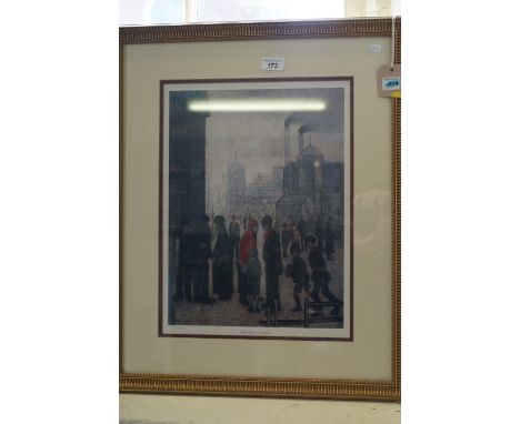 Laurence Stephen Lowry RA (British, 1887-1976) - 'Salford Street Scene 1928', 
Limited edition colour print, numbered to moun