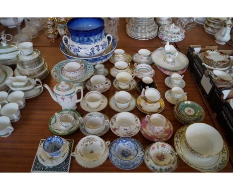A good and large assortment of nice quality decorative ceramics, to include approx twenty cups and saucers, a Victorian ename