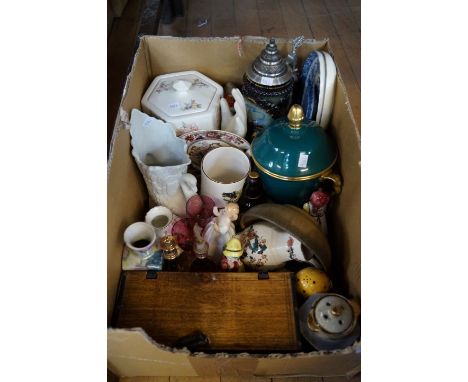 A mixed group of ceramic items to include a large Bavarian stein, and other various figurines.