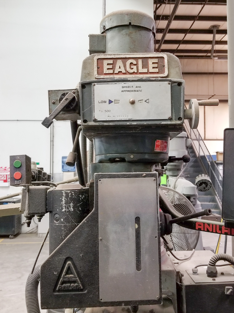 Eagle Milling Machine 3HP, 58" X 10" TSlotted Powered Table, 5" Stroke, 601000RPM Spindle; Anil