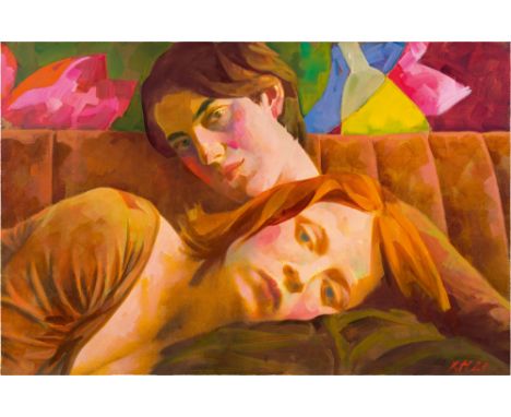 Xenia HausnerMidnight Oil Drama2021Tinte und Öl auf handgedruckter Monolithografie; gerahmt104 x 160 cmMonogrammiert und dati