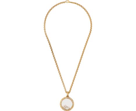 Anhänger "Happy Diamonds" mit Goldkette, Chopard20. Jh.18kt Gold, Diamanten im Brillantschliff mit insgesamt ca. 0,50 ctDm. 2