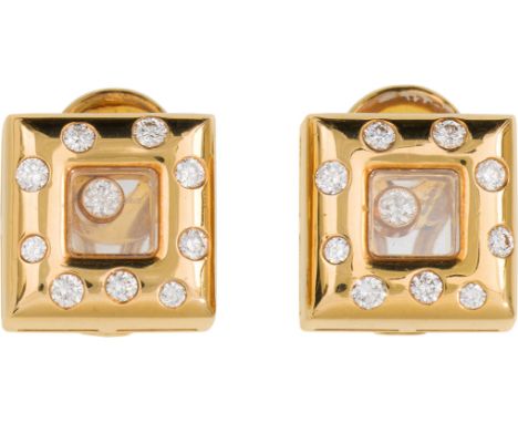 Ohrclips "Happy Diamonds", Chopard20. Jh.18kt Gold, Diamanten im Brillantschliff mit insgesamt 0,40 ctDiamantqualität: G-H/vs