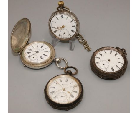 Kay's Triumph, silver key wound and set pocket watch, signed enamel Roman dial with subsidiary seconds, case back hallmarked 