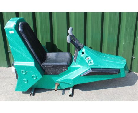 Fairground 'Space Craft' originally from a merry go round, metallic green with light fittings, L115cm H80cm 