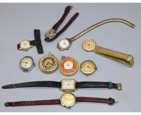 Smiths lady's chrome plated hand wound wristwatch, signed silvered dial with Arabic numerals and subsidiary seconds D21.7mm; 