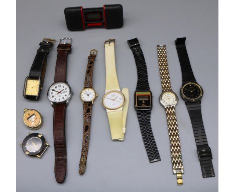 Timex Indiglo stainless steel quartz wristwatch with day date D35.2mm; Philip Mercier, Kelia, Avia, Hana and other quartz wat