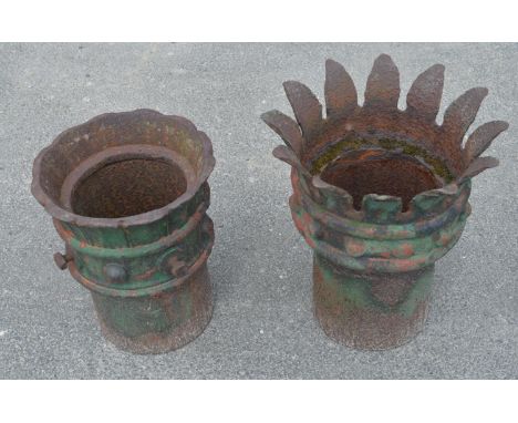 King and Queen cast iron lamp post tops (2) 